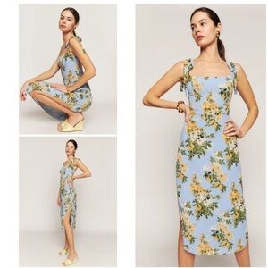 Reformation Bessie Amalfi Blue  Dress